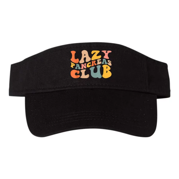 Lazy Pancreas Club T1D Retro Groovy Diabetes Awareness Valucap Bio-Washed Visor