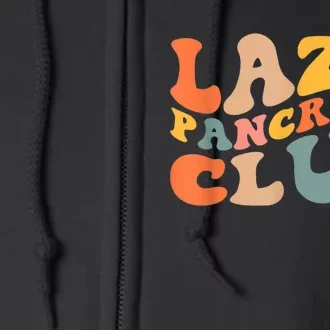 Lazy Pancreas Club T1D Retro Groovy Diabetes Awareness Full Zip Hoodie