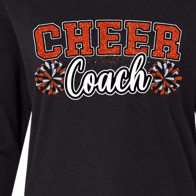 Loud Proud Cheer Coach Orange Pom Poms Cheerleader Women Womens Cotton Relaxed Long Sleeve T-Shirt