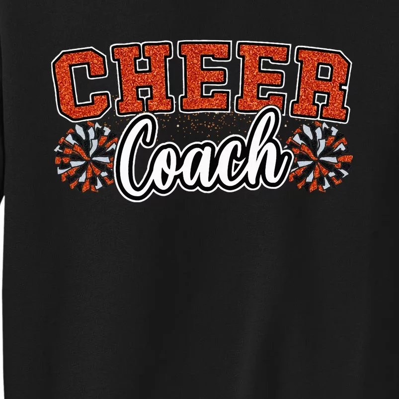 Loud Proud Cheer Coach Orange Pom Poms Cheerleader Women Tall Sweatshirt