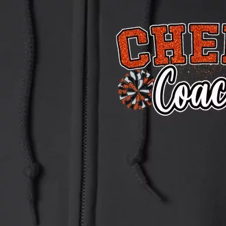 Loud Proud Cheer Coach Orange Pom Poms Cheerleader Women Full Zip Hoodie