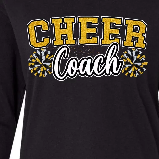 Loud Proud Cheer Coach Yellow Pom Poms Cheerleader Women Womens Cotton Relaxed Long Sleeve T-Shirt