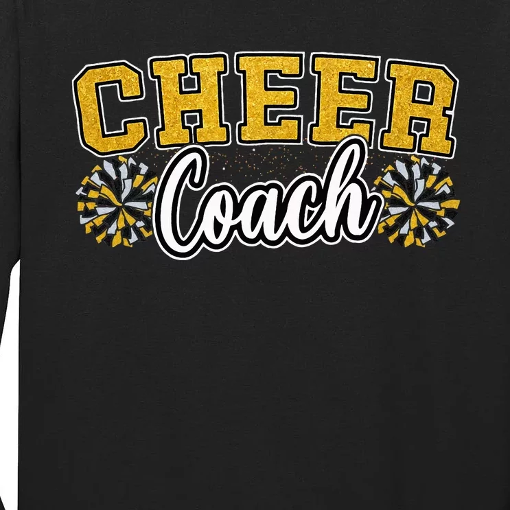 Loud Proud Cheer Coach Yellow Pom Poms Cheerleader Women Tall Long Sleeve T-Shirt