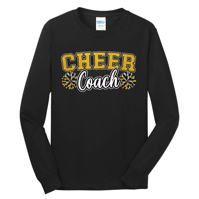 Loud Proud Cheer Coach Yellow Pom Poms Cheerleader Women Tall Long Sleeve T-Shirt