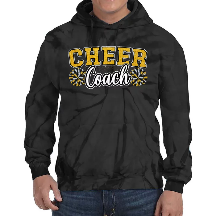 Loud Proud Cheer Coach Yellow Pom Poms Cheerleader Women Tie Dye Hoodie