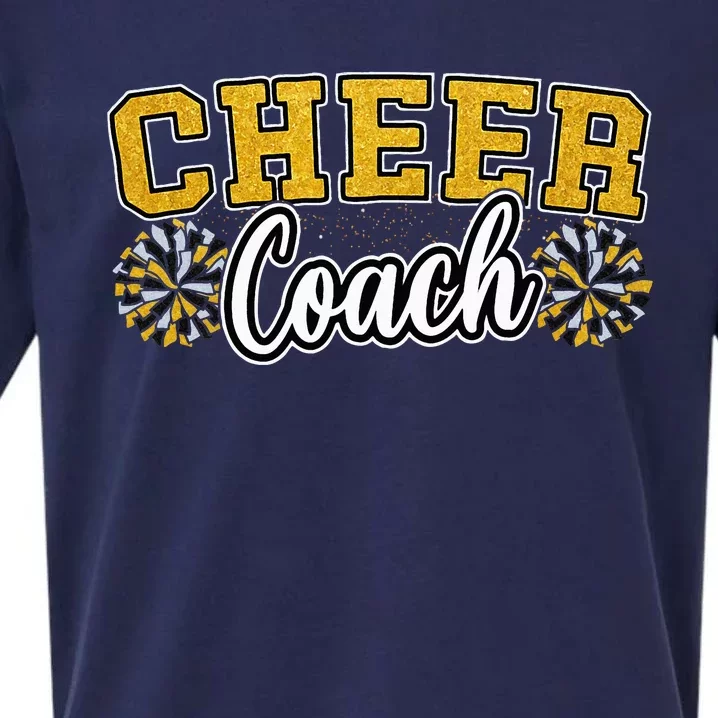 Loud Proud Cheer Coach Yellow Pom Poms Cheerleader Women Sueded Cloud Jersey T-Shirt