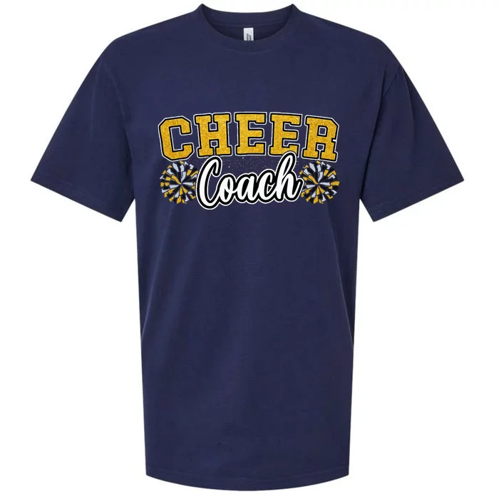 Loud Proud Cheer Coach Yellow Pom Poms Cheerleader Women Sueded Cloud Jersey T-Shirt