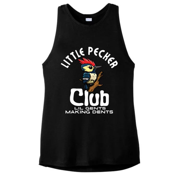 Little Pecker Club Lil Gents Making Dents Funny Ladies Tri-Blend Wicking Tank