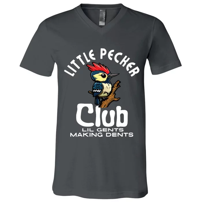 Little Pecker Club Lil Gents Making Dents Funny V-Neck T-Shirt