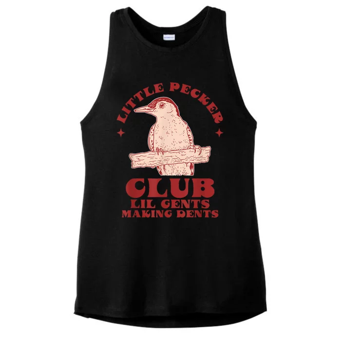 Little Pecker Club Lil Gents Making Dents Funny Ladies Tri-Blend Wicking Tank