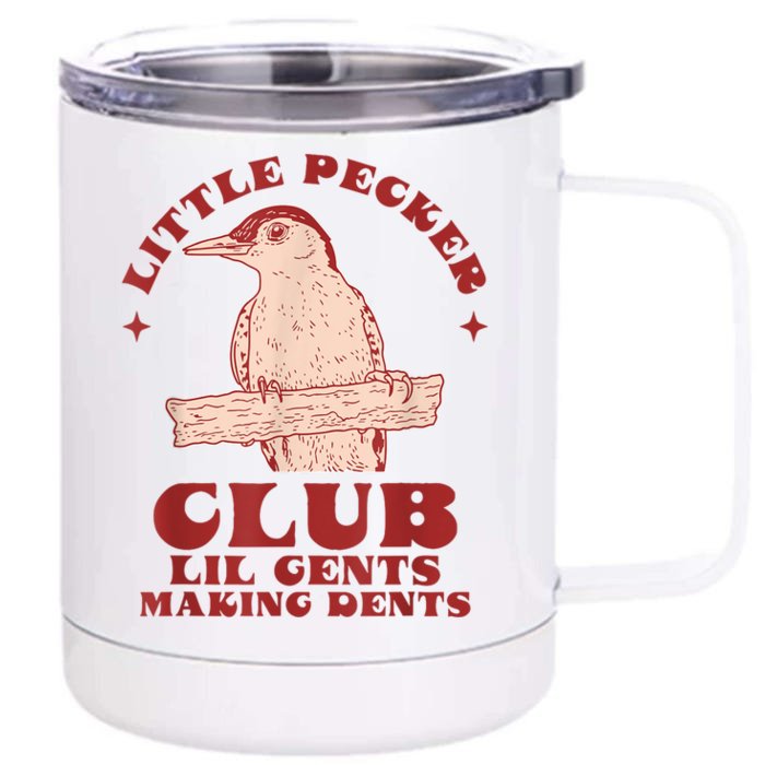 Little Pecker Club Lil Gents Making Dents Funny Front & Back 12oz Stainless Steel Tumbler Cup