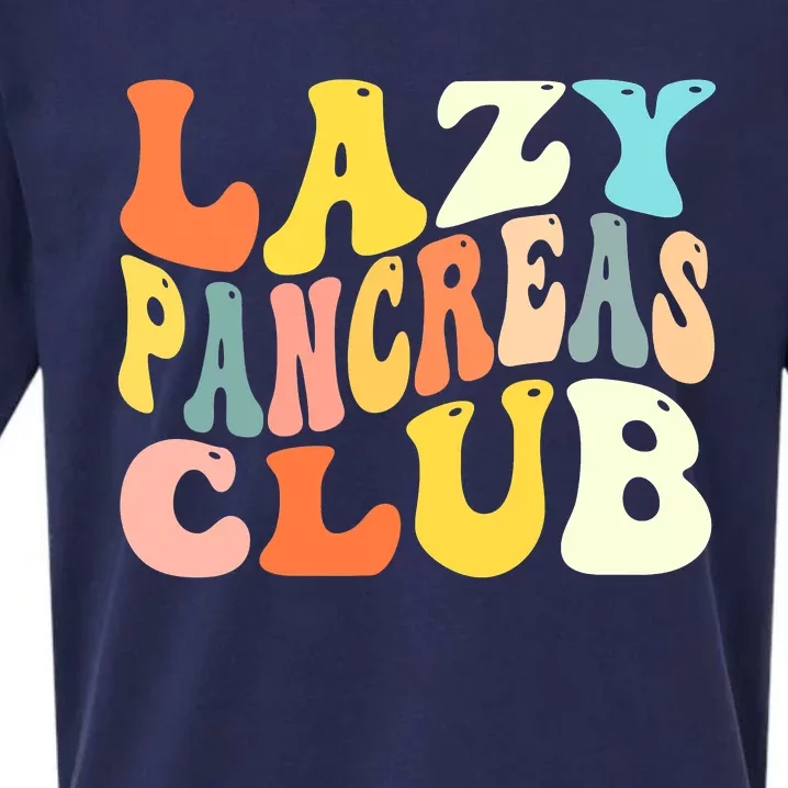 Lazy Pancreas Club T1D Retro Groovy Diabetes Awareness Sueded Cloud Jersey T-Shirt