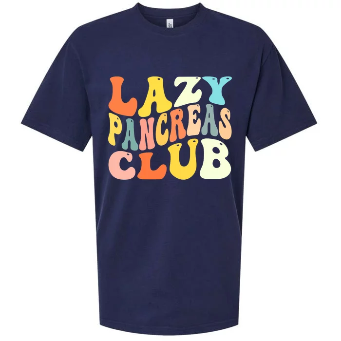 Lazy Pancreas Club T1D Retro Groovy Diabetes Awareness Sueded Cloud Jersey T-Shirt