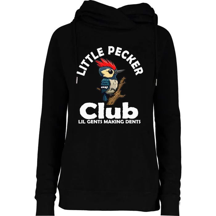 Little Pecker Club Lil Gents Making Dents Womens Funnel Neck Pullover Hood