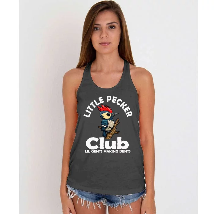 Little Pecker Club Lil Gents Making Dents Women's Knotted Racerback Tank