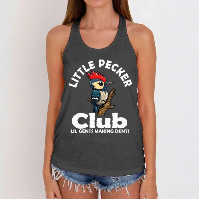 Little Pecker Club Lil Gents Making Dents Women's Knotted Racerback Tank