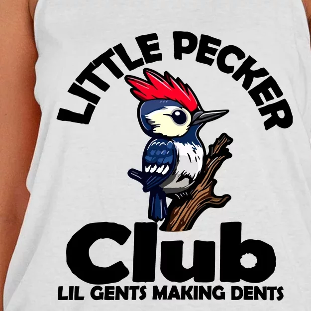 Little Pecker Club Lil Gents Making Dents Women's Knotted Racerback Tank