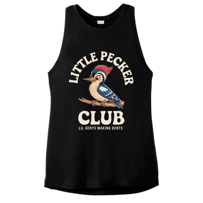 Little Pecker Club Funny Adult Humor Ladies Tri-Blend Wicking Tank