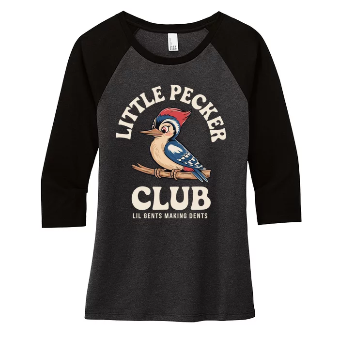 Little Pecker Club Funny Adult Humor Women's Tri-Blend 3/4-Sleeve Raglan Shirt