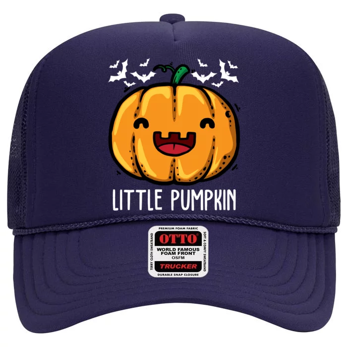 Little Pumpkin Cute Halloween High Crown Mesh Trucker Hat