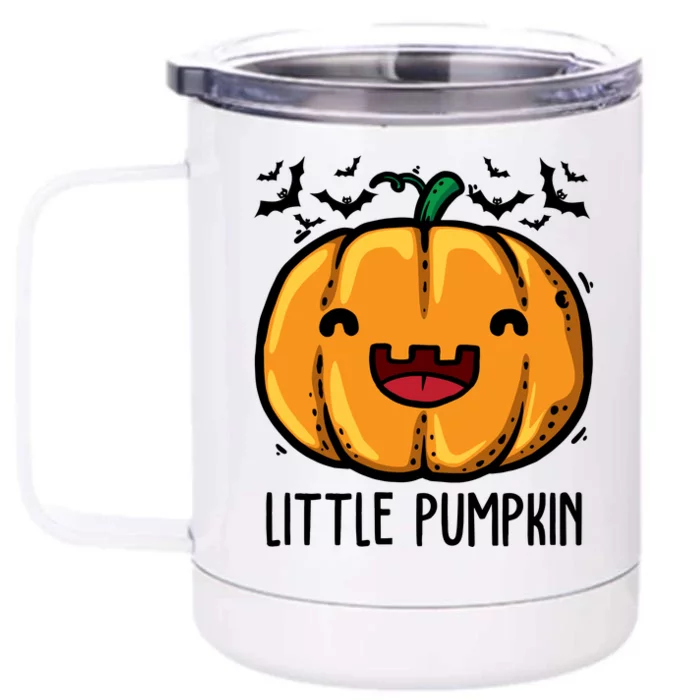 Little Pumpkin Cute Halloween Front & Back 12oz Stainless Steel Tumbler Cup