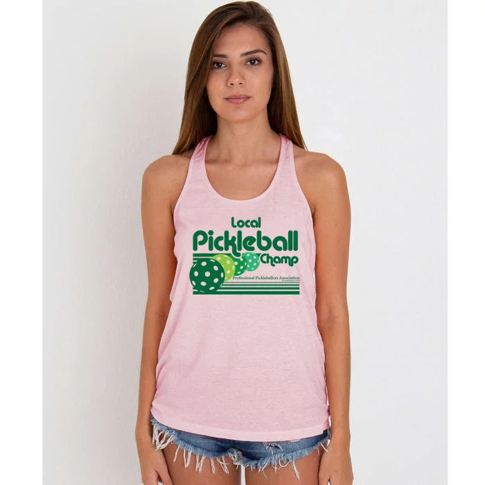 Local Pickleball Champ Professional Pickleballer Gift Women's Knotted Racerback Tank