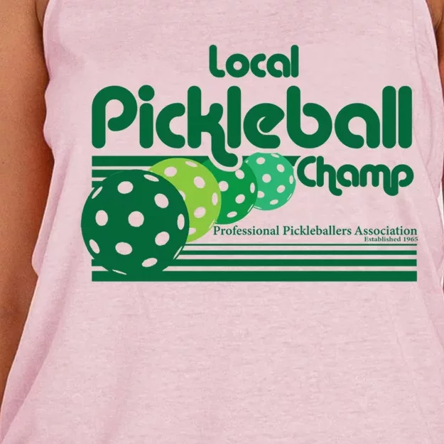 Local Pickleball Champ Professional Pickleballer Gift Women's Knotted Racerback Tank