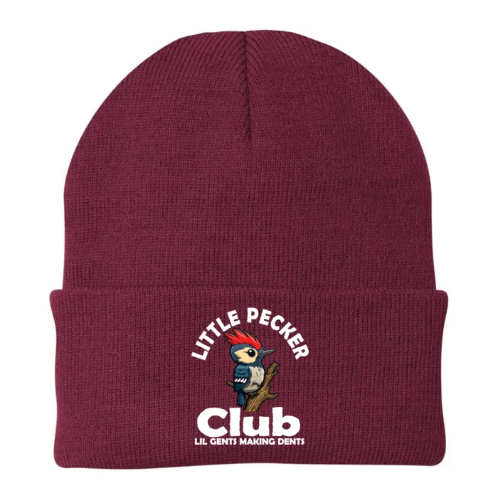 Little Pecker Club Lil Gents Making Dents Funny Woodpecker Knit Cap Winter Beanie