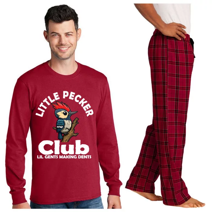 Little Pecker Club Lil Gents Making Dents Funny Woodpecker Long Sleeve Pajama Set