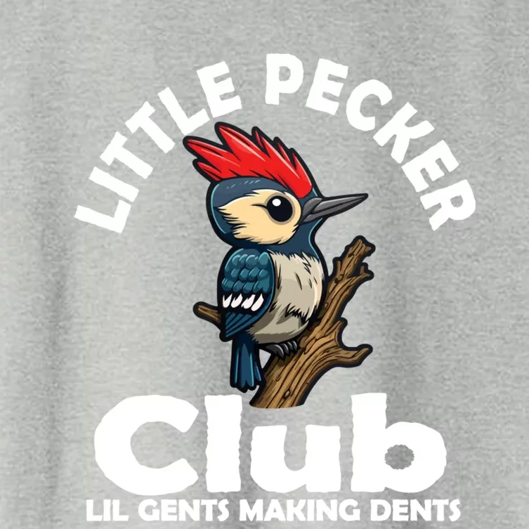 Little Pecker Club Lil Gents Making Dents Funny Woodpecker Women's Crop Top Tee