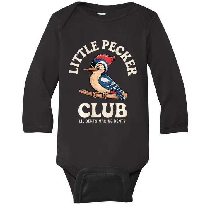 Little Pecker Club Front And Back Baby Long Sleeve Bodysuit