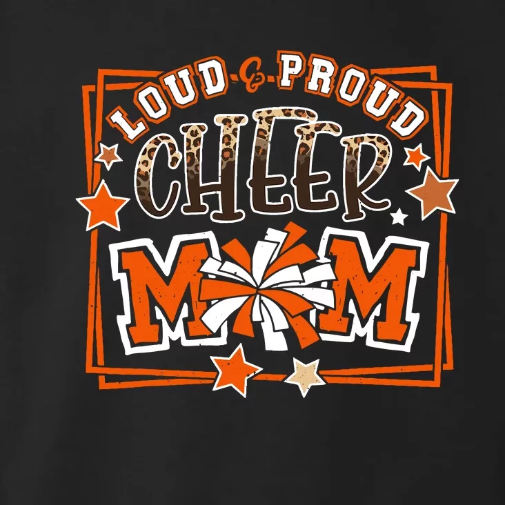 Loud & Proud Cheer Mom Orange Team Leopard Funny Cheer Crew Toddler Hoodie