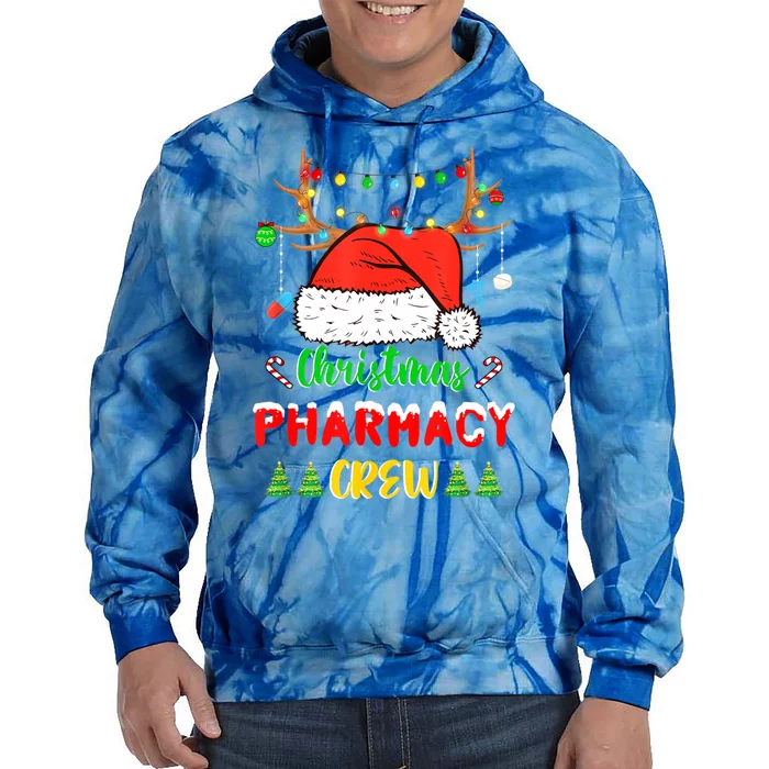 Lights Pharmacy Crew Reindeer Santa Funny Christmas Cool Gift Tie Dye Hoodie