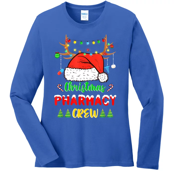 Lights Pharmacy Crew Reindeer Santa Funny Christmas Cool Gift Ladies Long Sleeve Shirt