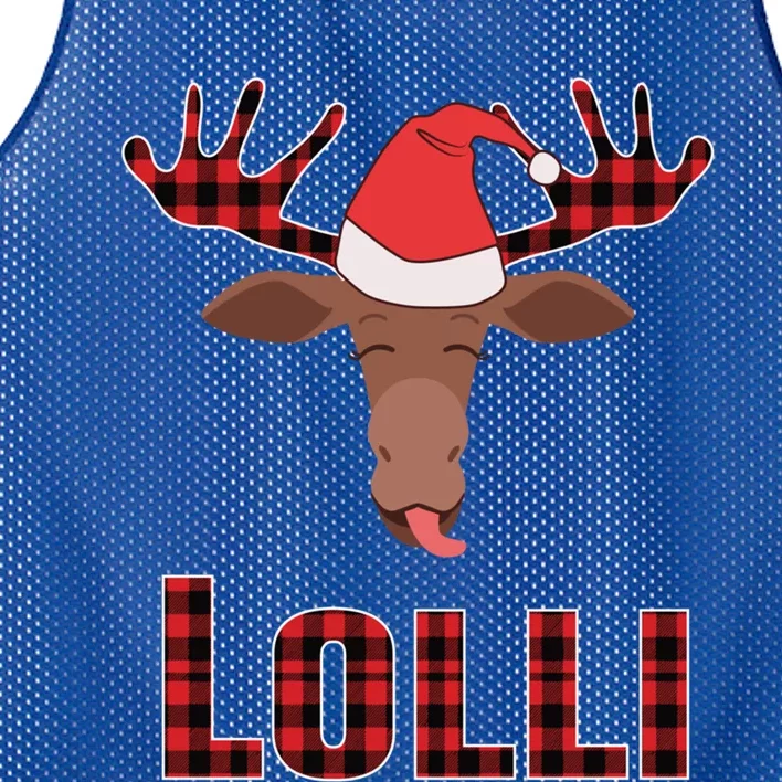 Lolli Pop Christmas Matching Family Group Moose Red Plaid Meaningful Gift Mesh Reversible Basketball Jersey Tank