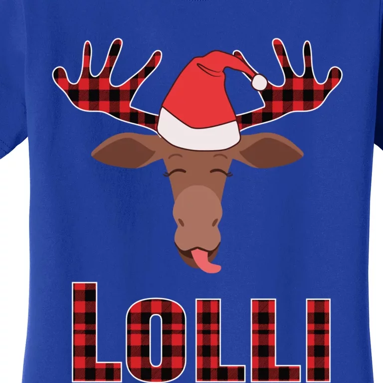 Lolli Pop Christmas Matching Family Group Moose Red Plaid Meaningful Gift Women's T-Shirt