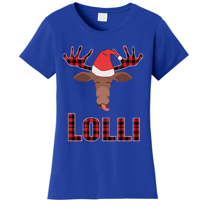 Lolli Pop Christmas Matching Family Group Moose Red Plaid Meaningful Gift Women's T-Shirt