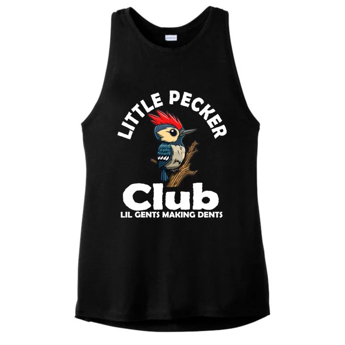 Little Pecker Club Lil Gents Making Dents Funny Woodpecker Ladies Tri-Blend Wicking Tank