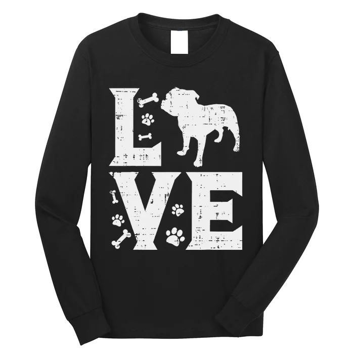 Love Pitbull Cute Pitties Bulldog Pet Dog Lover Owner Gift Long Sleeve Shirt