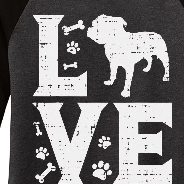 Love Pitbull Cute Pitties Bulldog Pet Dog Lover Owner Gift Women's Tri-Blend 3/4-Sleeve Raglan Shirt