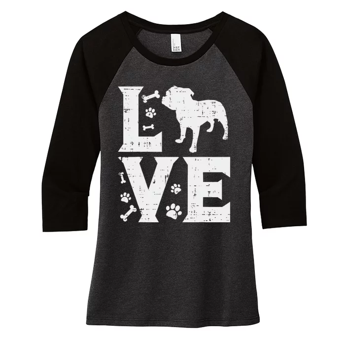 Love Pitbull Cute Pitties Bulldog Pet Dog Lover Owner Gift Women's Tri-Blend 3/4-Sleeve Raglan Shirt