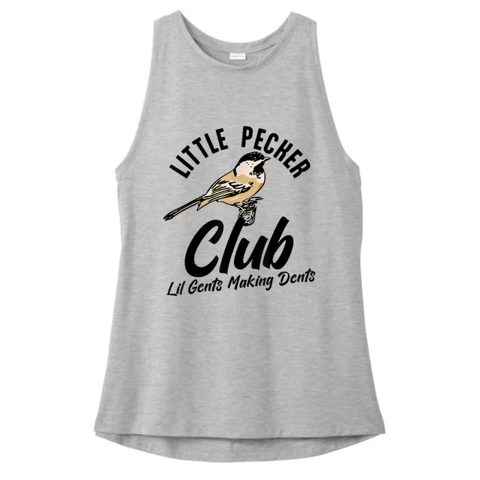 Little Pecker Club Lil Gents Making Dents Funny Ladies Tri-Blend Wicking Tank