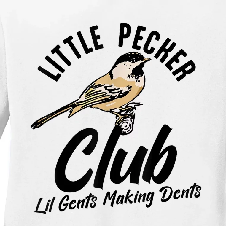 Little Pecker Club Lil Gents Making Dents Funny Ladies Long Sleeve Shirt