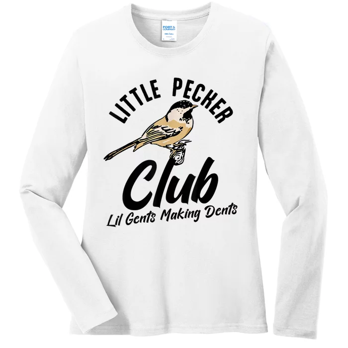 Little Pecker Club Lil Gents Making Dents Funny Ladies Long Sleeve Shirt