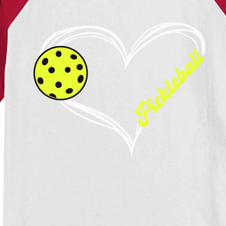 Love Pickleball Cute Pickleball Match, I Love Pickleball Kids Colorblock Raglan Jersey