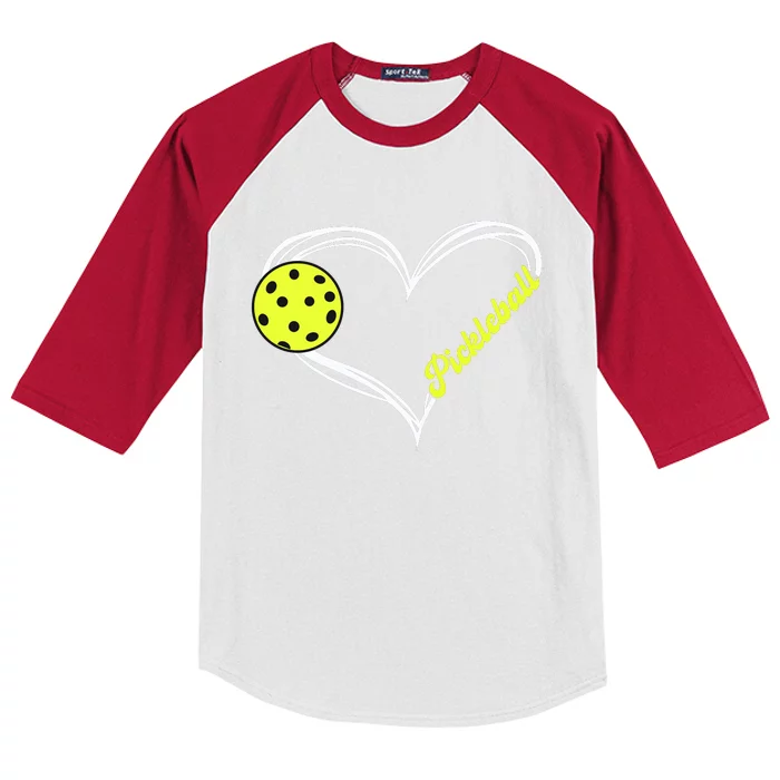 Love Pickleball Cute Pickleball Match, I Love Pickleball Kids Colorblock Raglan Jersey