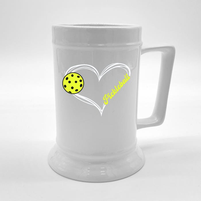 Love Pickleball Cute Pickleball Match, I Love Pickleball Front & Back Beer Stein