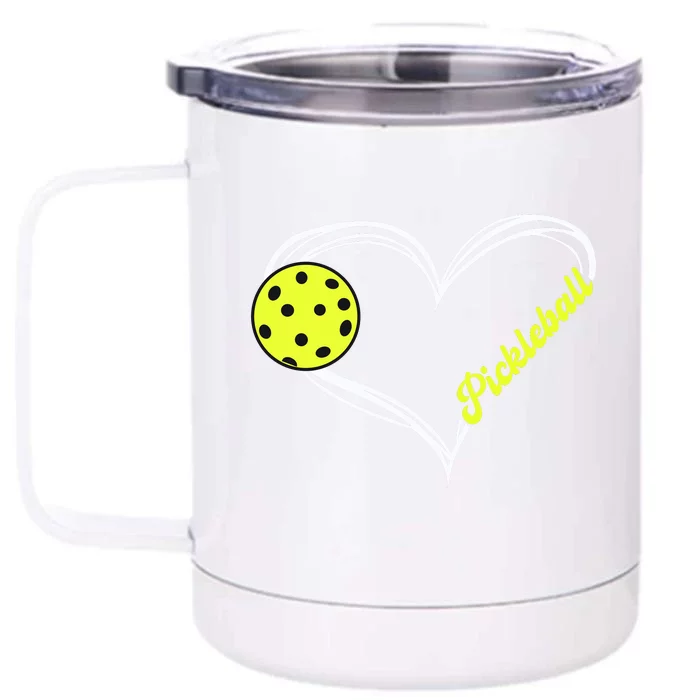 Love Pickleball Cute Pickleball Match, I Love Pickleball Front & Back 12oz Stainless Steel Tumbler Cup