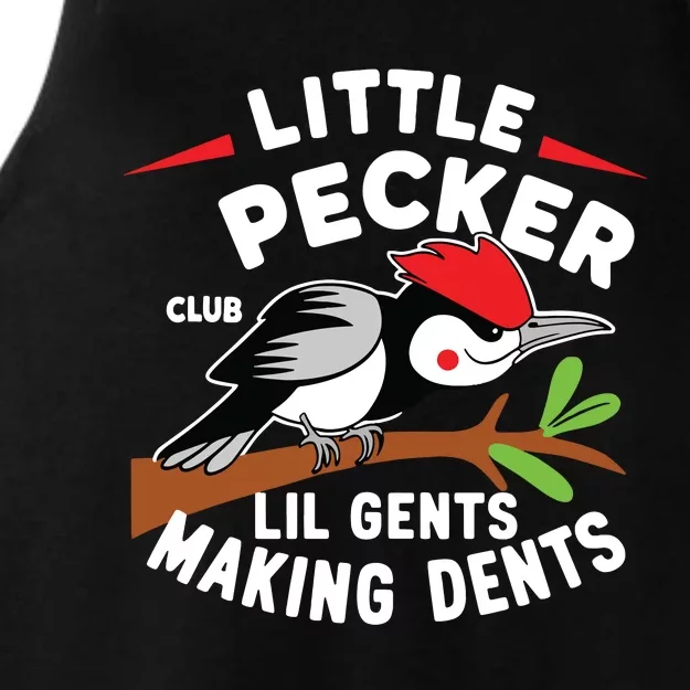 Little Pecker Club Lil Gents Making Dents Retro Woodpecker Ladies Tri-Blend Wicking Tank