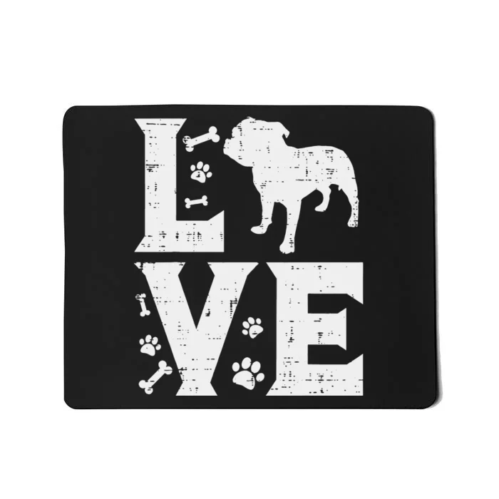 Love Pitbull Cute Pitties Bulldog Pet Dog Lover Owner Gift Mousepad